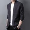 Весна и осень мужской вязаный свитер кардиган мужское пальто топ модный повседневный однотонный свитер мужской