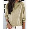Spring Autumn Long Sleeve Round Neck T-shirt Casual Solid Top Women's Loose T Shirts