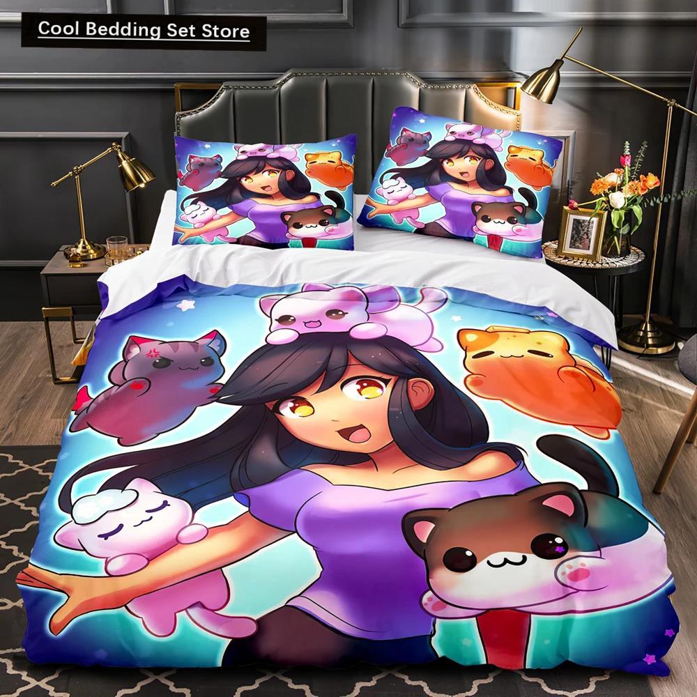 APHMAU Комплект постельного белья Single Twin Full Queen King Size Kawaii Aphmau Комплект постельного белья Aldult Kid Bedroom Duvetcover Sets 3D Print Anime Bed