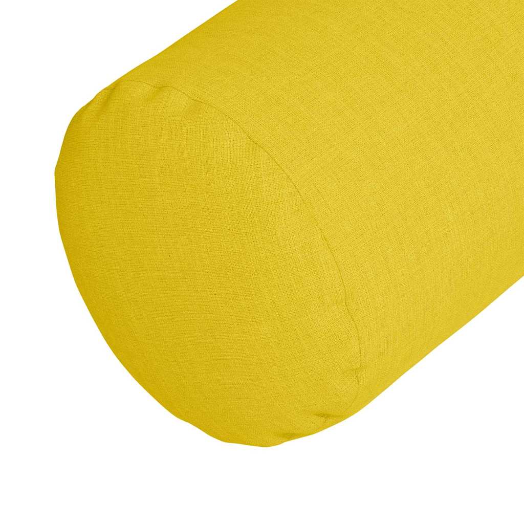 Bolster Cushions 2 pcs Light Yellow Ø 15 x 40 cm Fabric