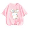 Летняя футболка Cinnamoroll для мальчиков и девочек Sanrio Мультяшная Повседневная Аниме Одежда