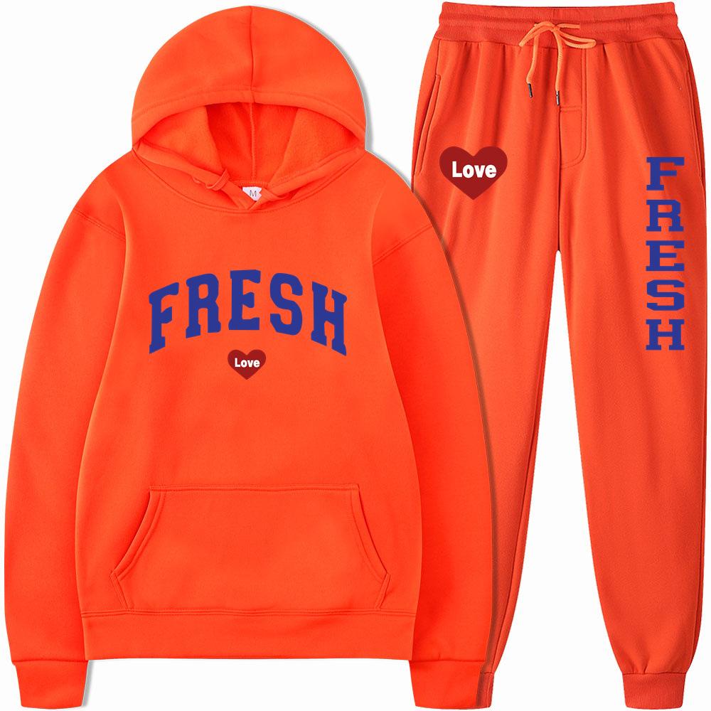 Свободный комплект из толстовки с капюшоном и колготок с принтом Cross Border на весну и осень 2023 года