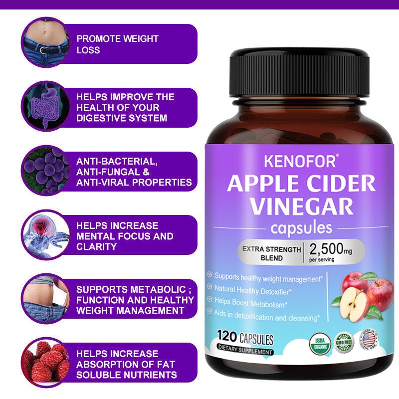 Apple cider vinegar, Ceylon meat, green tea 120 Veggie Capsules Dietary Supplement