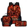 Kids Cartoon Printed Backpack Set Elementary School Bookbag Lunch Bag Pencil Case 3-Piece Bundle With Ergonomic Support