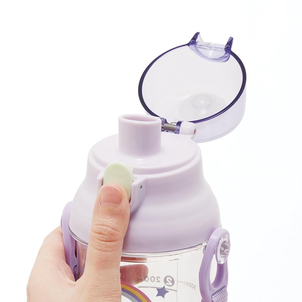 Skater Бутылка для воды из прозрачного пластика 480 мл со шкалой для контроля уровня жидкости в организме, детская, для девочек-единорогов PSB5TRC-A