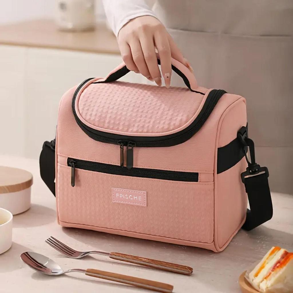 Multifunction Handheld Insulated Bag Large Capacity Cooler Bag Portable Zipper Thermal Lunch Bags for Outdoor Picnic Camping Food Storage