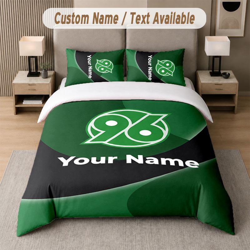 Custom Bedding Set Hannover 96 Pattern, Print Name Text 1 Duvet Cover plus 2 Pillowcases Home Textile