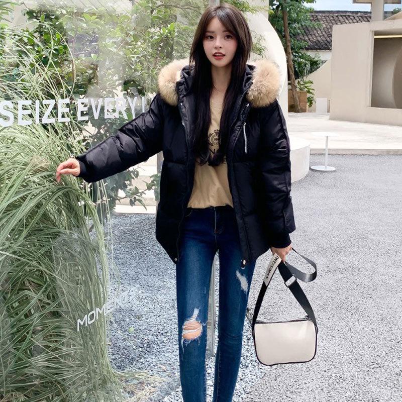 Женская утолщенная теплая парка на осень-зиму, женская повседневная однотонная свободная короткая куртка с большим карманом и капюшоном, верхняя одежда