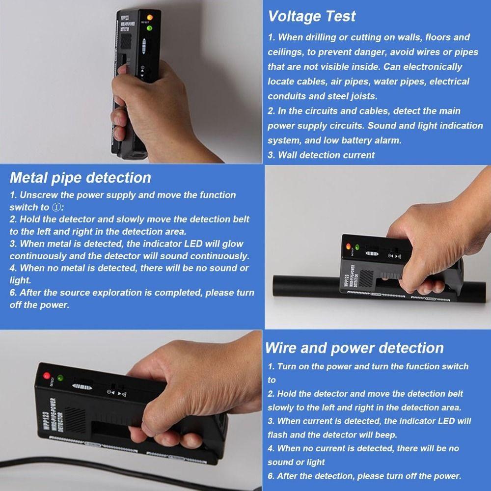 Высокочувствительный детектор проводов и труб, детектор металла, электронный измерительный прибор