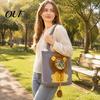 Breathable Cat Carrier Purse Canvas Purse, Plush Lion Pet Tote with Head Foldable Hole, Safety Buckle, Shoulder Bag for Carrying Cats Small