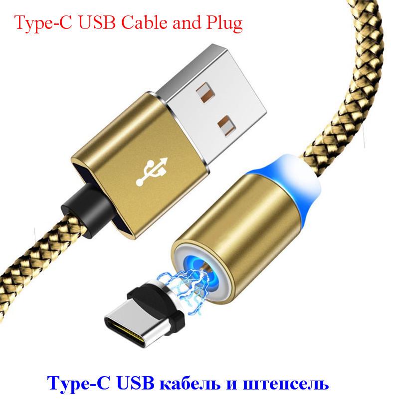 Светодиодный магнитный магнит Магнит для быстрой зарядки Кабель Micro USB Type C для синхронизации данных iPhone