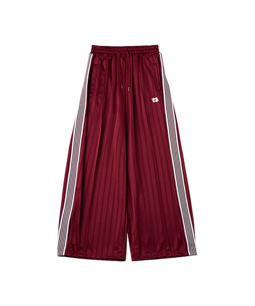 URBANAGE Balloon Fit Curved Line Track Pants_Burgundy