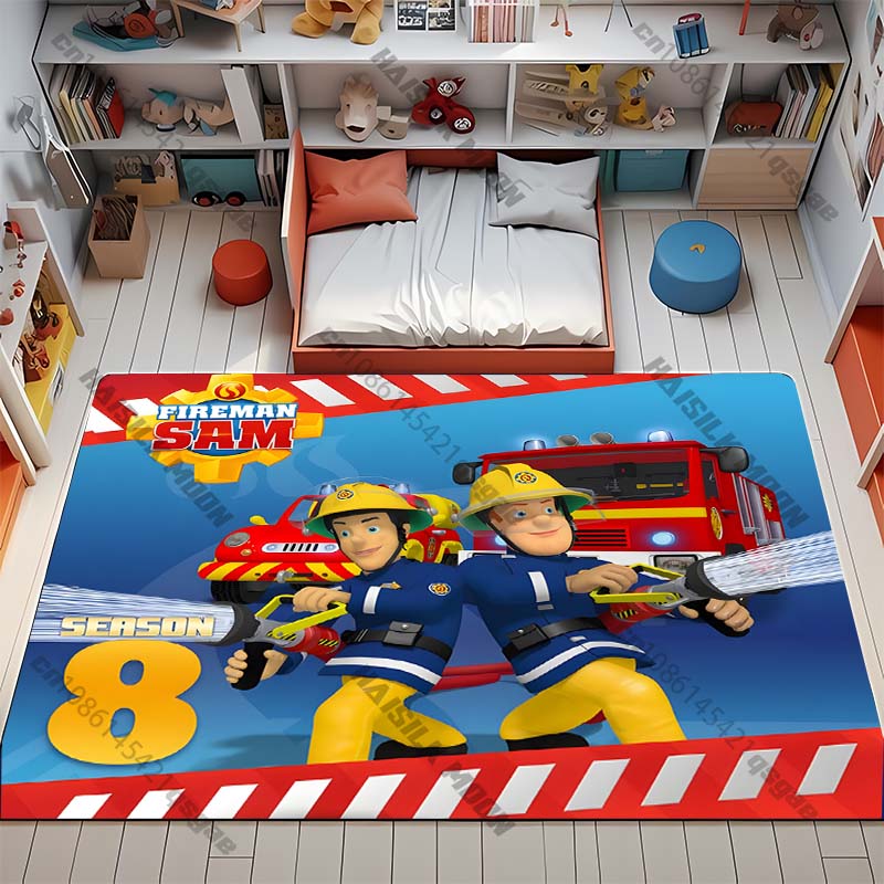Cute Fireman S-Sam Carpet New Release! Rug for Living Room Bedroom, Children's Room,Durable Machine Washable Mat, Gifts for Kids