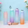 Plastic Water Bottle with Straw Gradient Color Water Bottle Outdoor Scrub 750ml Sports Water Bottle