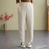 Women Winter Warm Down Cotton Pants Thick Padded Quilted Trousers Joggers Elastic Waist Casual Trousers