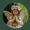 Crafts Resin Flower Fairy Statue Antique Cute Angel Sculpture Handmade Exquisite Garden Miniature Figurine Festive Atmosphere