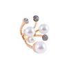 Rhinestone Oversize for Women Open Rings Irregular Finger Rings Multi Pearl Rings Shiny Crystal
