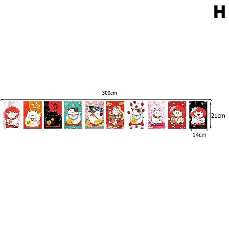 Японский стиль Lucky Cat Подвесной флаг-шнурок для суши-ресторана Баннеры