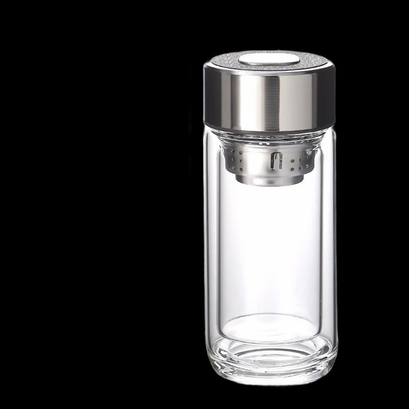 Double-Walled Borosilicate Glass Tea Cup with Hammered Lid