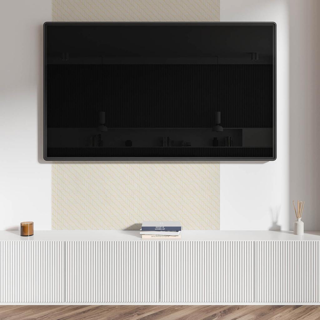 Dekoracja Winylowa Z Nadrukiem Do Montażu Bez Narzędzi 100X50 Cm Wzór W Jodełkę