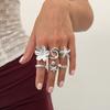 Ocean Theme Rings Set, Adjustable Stackable Finger Rings, Retro Distressed Bohemian Rings, for Beach Vacation Accessories
