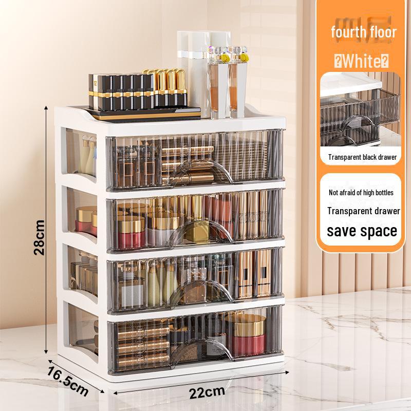 Черная роскошная многослойная коробка для хранения косметики и прозрачный шкаф с ящиками