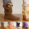 3D Animal Knitted Socks Warm Cute Crew Socks Hand Crocheted Animal Doll Floor Socks Holiday Birthday Gift for Women Girls