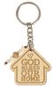 Housewarming Keychain God Bless Our Home Wood Engraved Keychain Home Owner