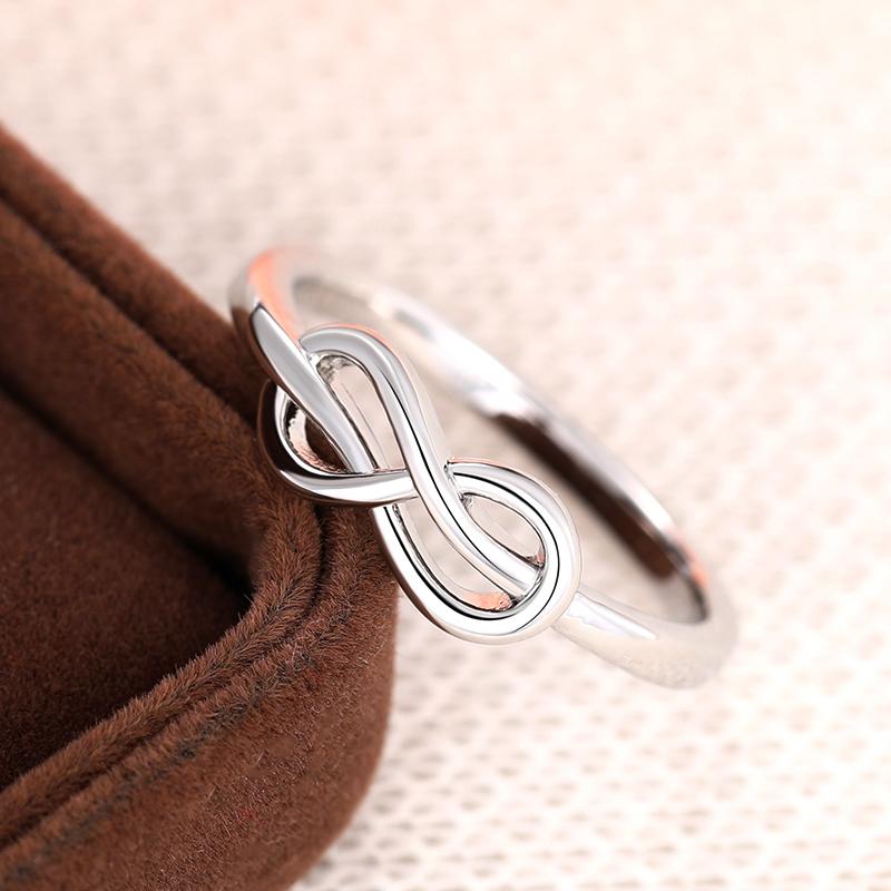 Кольца Huitan Infinity Figure Eight Shape Finger Rings для женщин, минималистичные, сдержанные, обручальные кольца, аксессуары, модные ювелирные изделия оптом