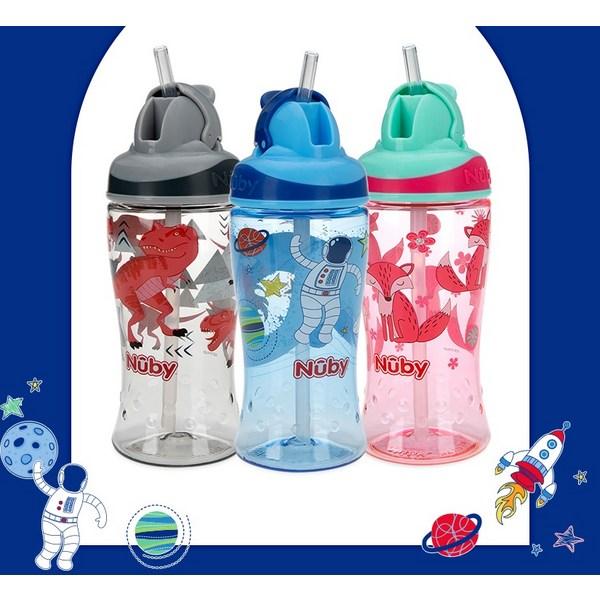 Nuby Tritan TT Kids Straw Cup 360ml 1288, Space Hitchhiker, 1 Piece