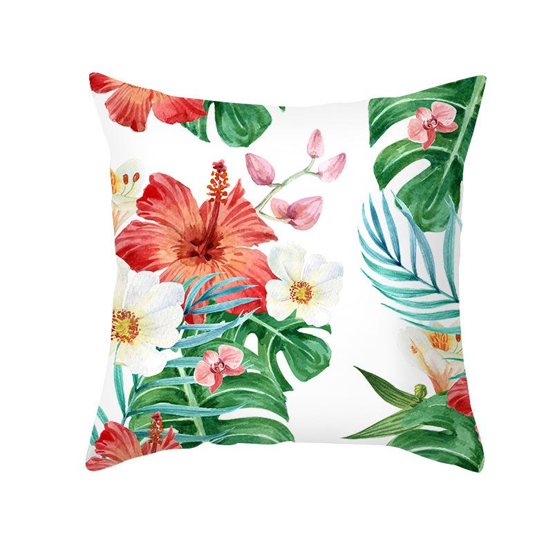 Plant Flower Pillow Cover Decorative With Short Plush Print Of Nordic Flowers Home Decor Throw For Living Room Cushion Cover