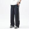 Autumn and winter new sports and leisure men's clothing loose straight vertical wide-leg pants three bars striped casual pants trousers