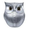 Modern Classy Lucky Owl Resin Art Figure Showpiece (Silver), 1 Piece