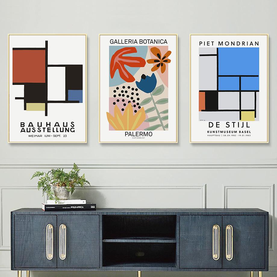 Абстрактное Баухауз Матисс Коралловый цветок ботанический настенное искусство холст картины постеры и принты настенные панно для декора гостиной