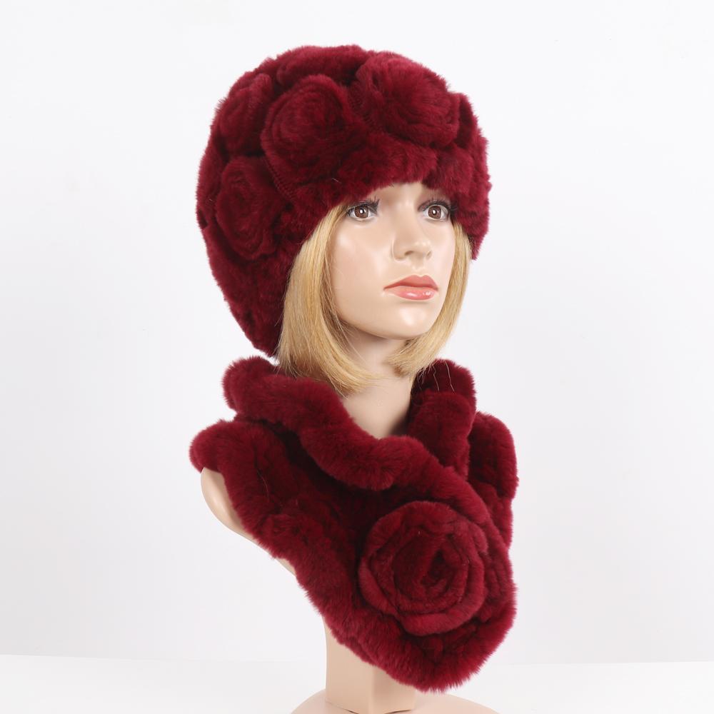 Новые женские зимние наборы шапка и шарф из натурального теплого меха кролика рекс, вязаные шапки и шарфы из натурального меха, муфта