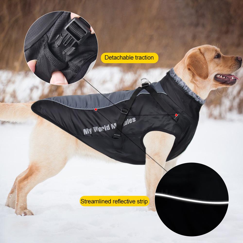 Madden Winter XL-6XL Одежда для больших собак Водонепроницаемая куртка для больших собак Жилет с высоким воротником Теплая одежда для домашних собак