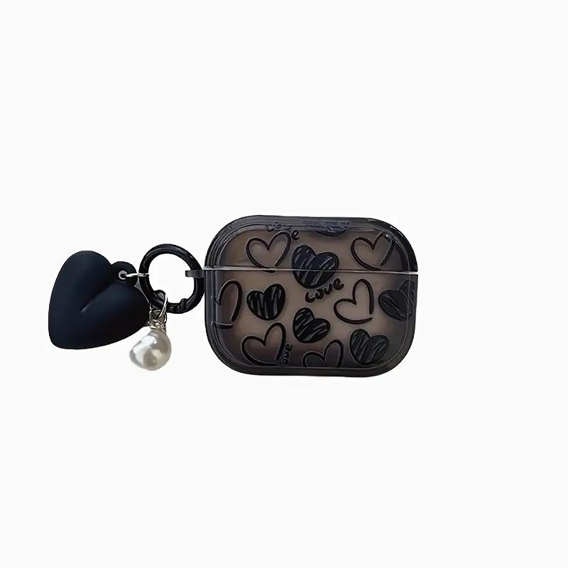 Черный love чехол для AirPods Pro1 чехол для наушников Apple 1-го поколения прозрачный черный 1/1-го поколения всесторонний противоударный
