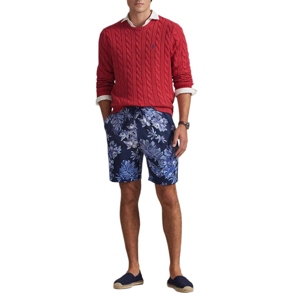 Polo Ralph Lauren Осень/Зима 25 Обычная посадка Свитер с косами из хлопка с круглым вырезом с длинным рукавом Мужской свитер 710775885-525