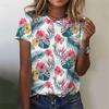 3D Printed Colorful Floral T Shirt For Women Plant Graphic T-Shirts Summer Harajuku Loose Tees Round Neck Tops Short Sleeves