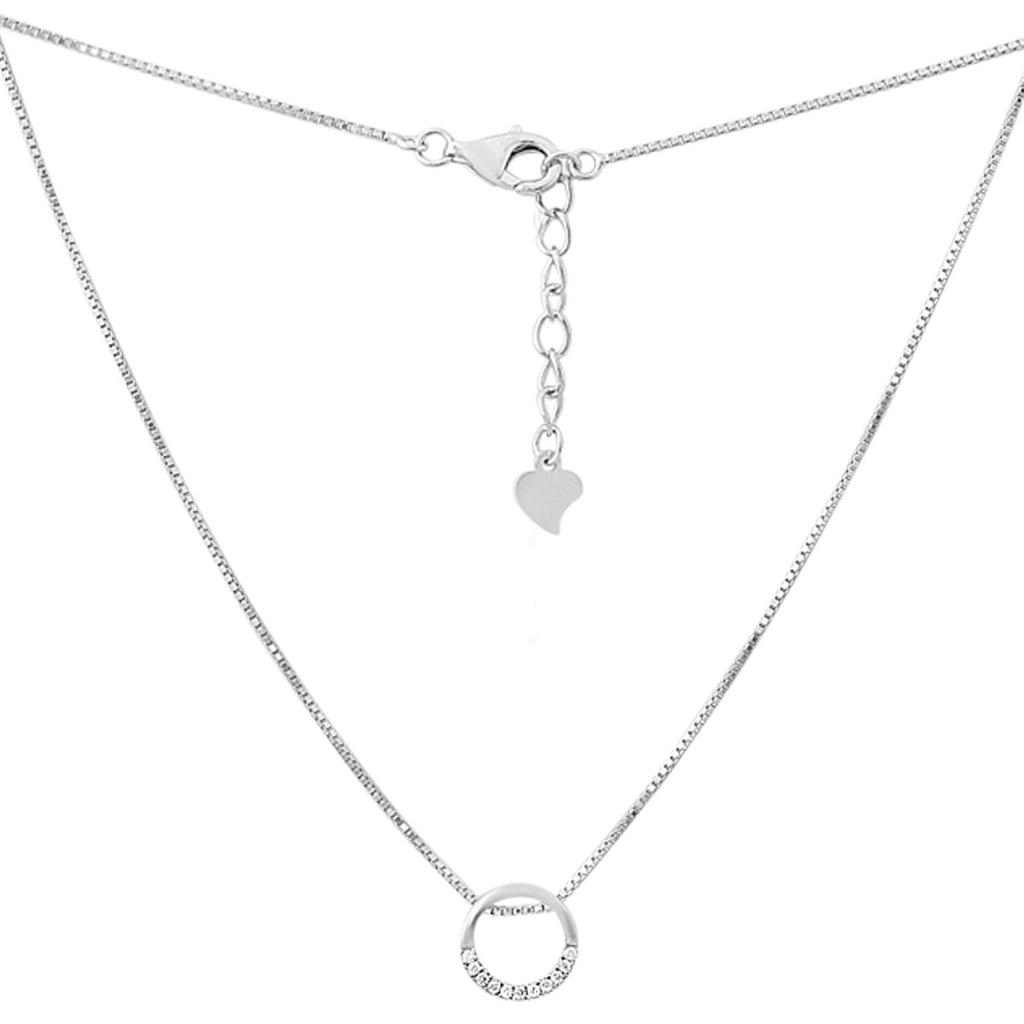 Серебряное колье с фианитами, вес изделия 2,61 гр (2167921)