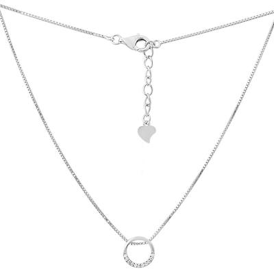 Серебряное колье с фианитами, вес изделия 2,61 гр (2167921)