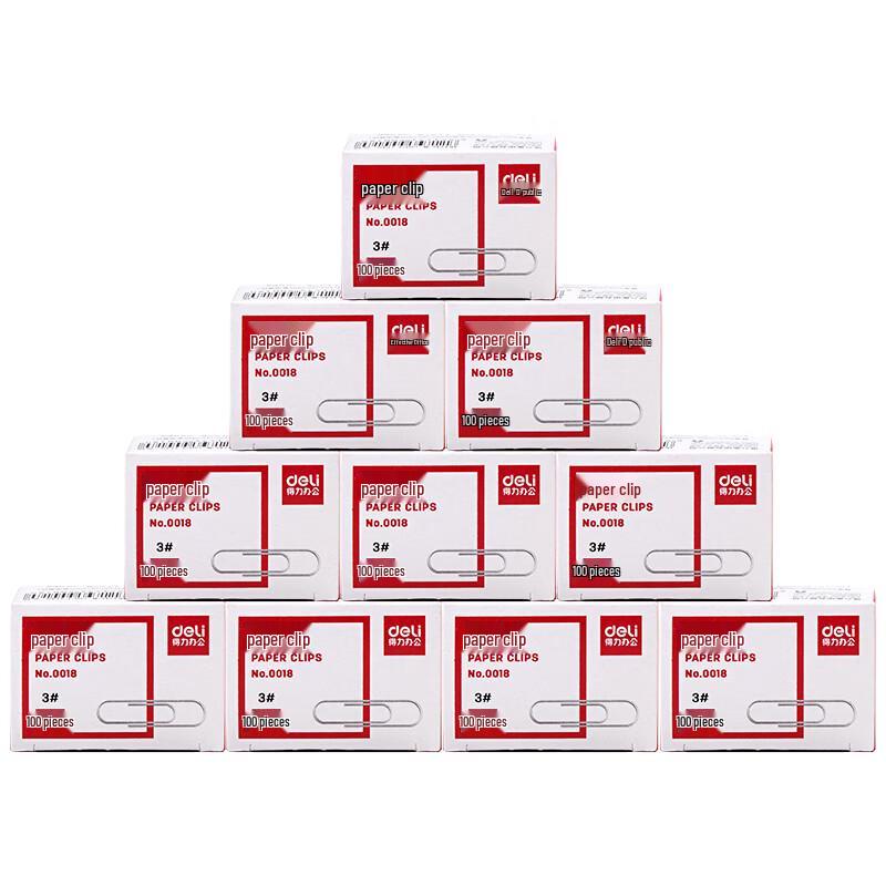Deli 0018 Nickel-Plated Anti-Rust Paperclips