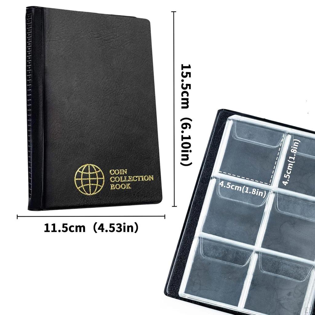 Альбом-органайзер для монет для коллекционеров, папка-регистратор на 60 карманов для хранения денег и пенни