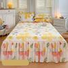 Printed Bed Skirt Skin-Friendly Bed Skirt Single Piece Single Double Bed Cover Three-Piece Set Double Layer Lace Bed Skirt Bed Cover