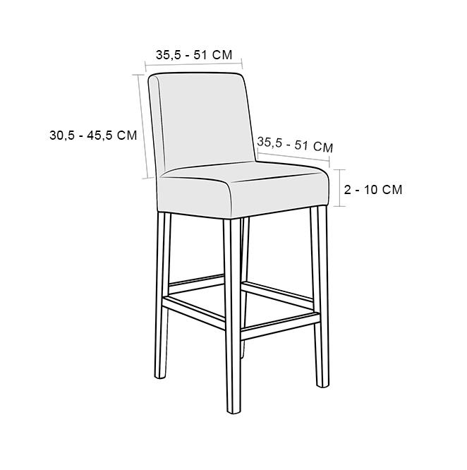 Cover For Bar Stool, Velvet, Light Gray