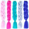 Синтетические плетеные волосы 24 дюйма Jumbo Braid Ombre Jumbo Наращивание волос для женщин DIY Косички для волос Фиолетовый Розовый Желтый Красный