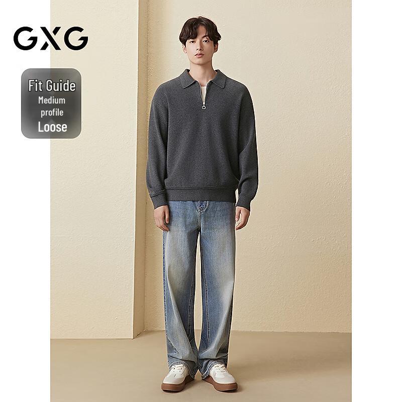 GXG Men's Half-Placket Polo Collar Knit Sweater