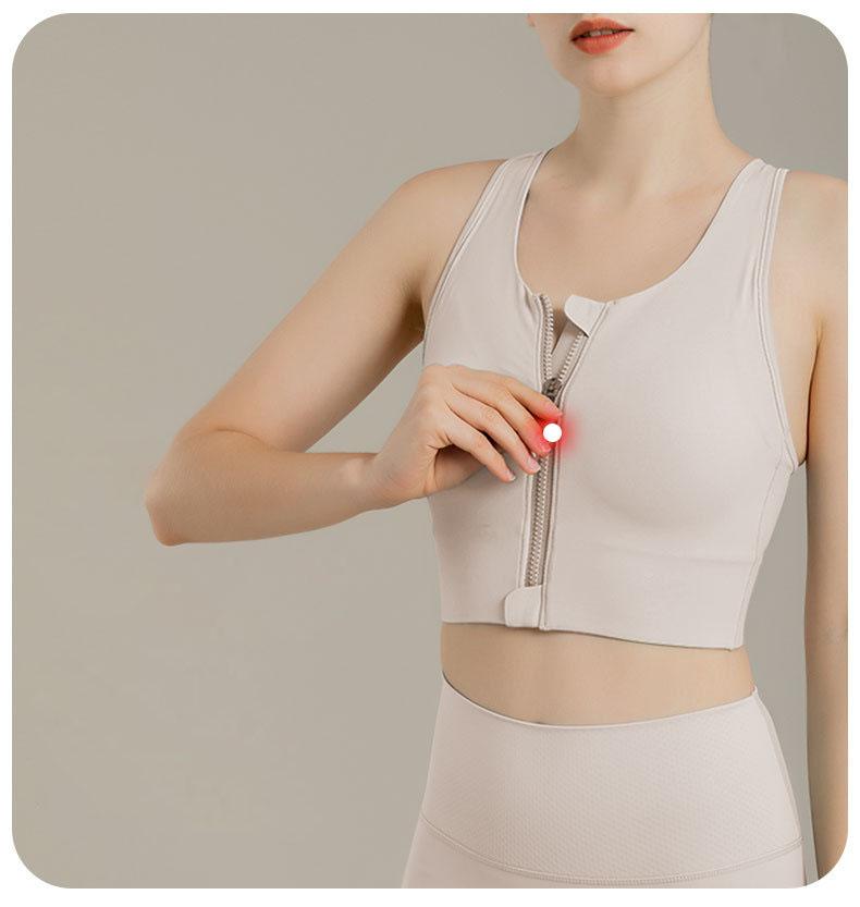 Front Zipper Large Women Size Bra Comfortable Wireless Brassiere Gathered Push Up Underwear Shockproof Sport Bralette