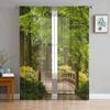 Corridor Dream Flowers Tulle Curtain Home Office Window Decor Bedroom Kitchen Balcony Modern Sheer Curtain