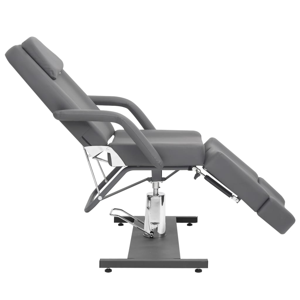 Cosmetic Chair Faux Leather Gray 180 x 62 x 78 cm